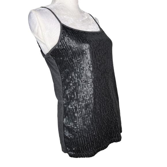 Ann Taylor LOFT Tank Camisole Gray Sequin Medium Adjustable New - Picture 11 of 12
